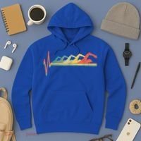 Funny Swimming Gift Swimmer Heartbeat Retro Gift Hoodie thumb 3