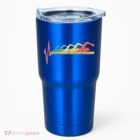 Funny Swimming Gift Swimmer Heartbeat Retro Gift Tumbler thumb 0