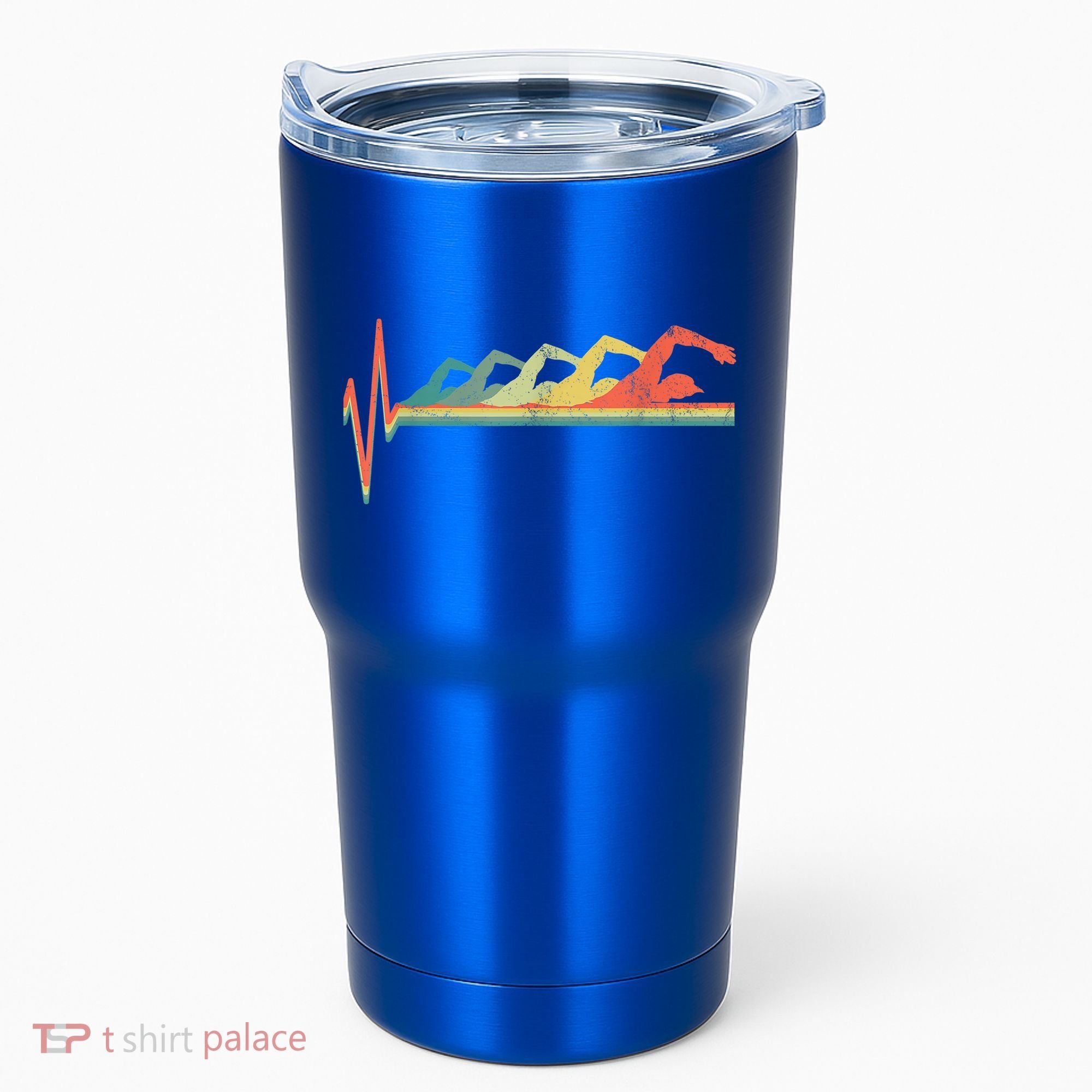 Funny Swimming Gift Swimmer Heartbeat Retro Gift Tumbler