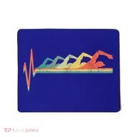 Funny Swimming Gift Swimmer Heartbeat Retro Gift Mousepad thumb 0