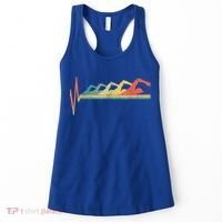 Funny Swimming Gift Swimmer Heartbeat Retro Gift Women's Tank Top thumb 0