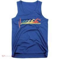 Funny Swimming Gift Swimmer Heartbeat Retro Gift Tank Top thumb 0