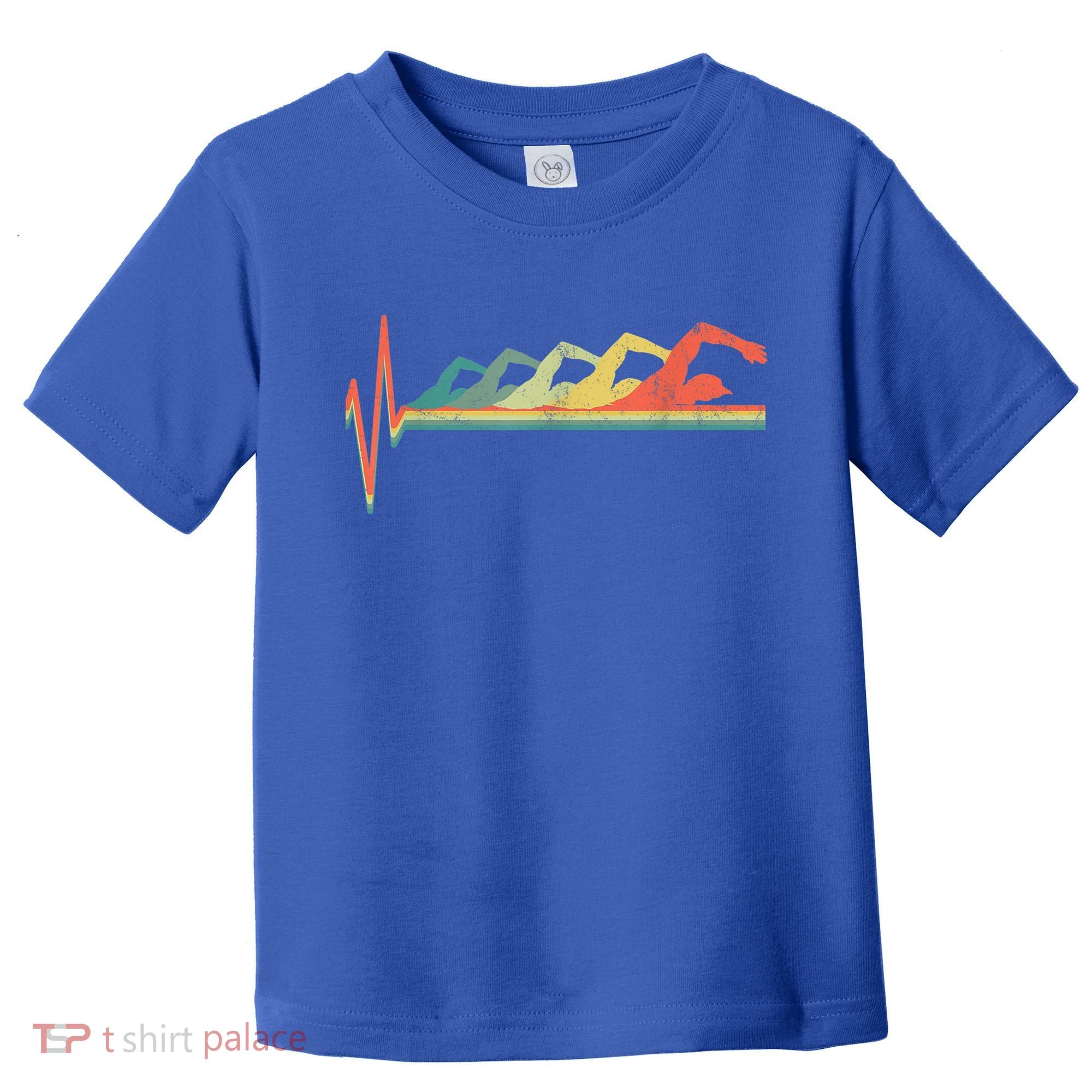 Funny Swimming Gift Swimmer Heartbeat Retro Gift Toddler T-Shirt