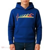 Funny Swimming Gift Swimmer Heartbeat Retro Gift Kids Hoodie thumb 4
