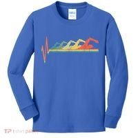 Funny Swimming Gift Swimmer Heartbeat Retro Gift Kids Long Sleeve Shirt thumb 0