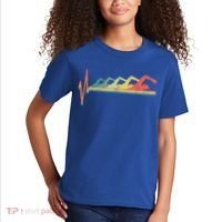 Funny Swimming Gift Swimmer Heartbeat Retro Gift Kids T-Shirt thumb 2