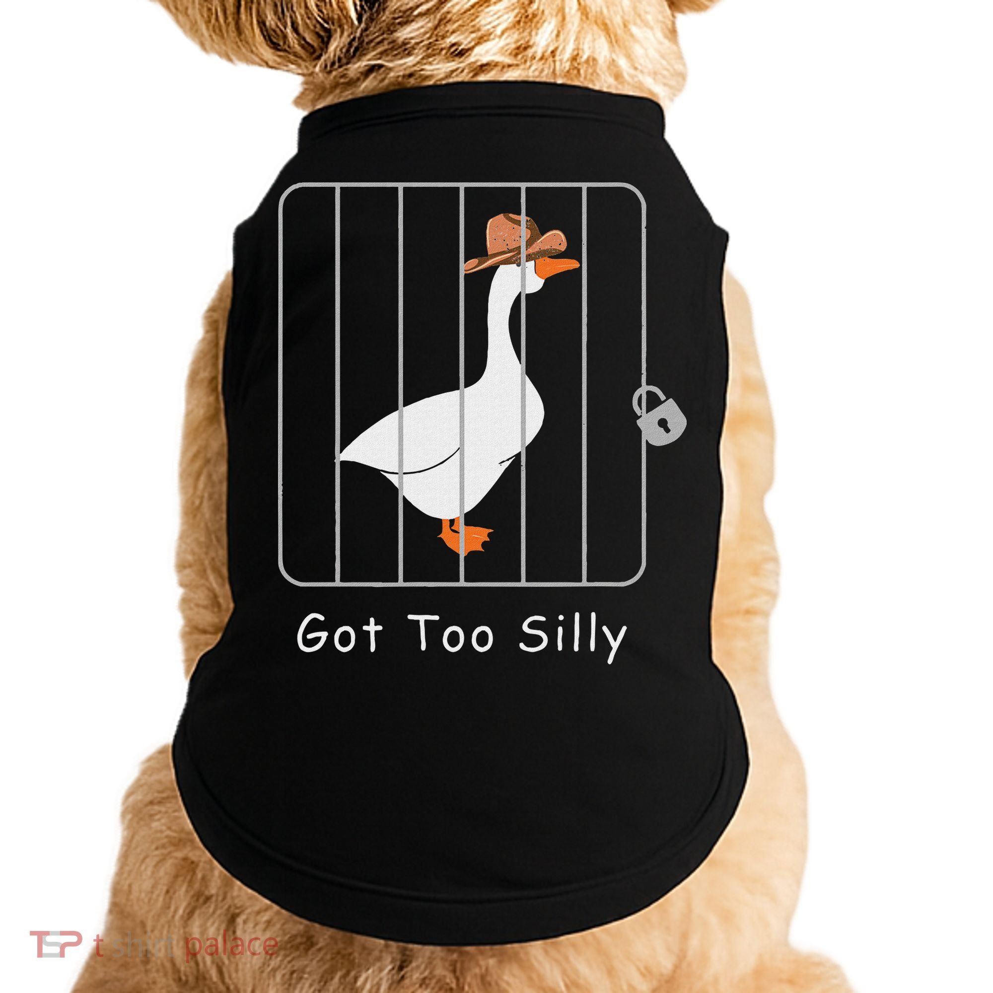 Funny Silly Goose Lover Mugshot Meme Got Too Silly Doggie Tank