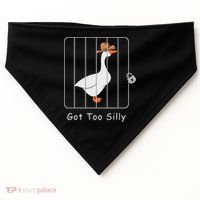 Funny Silly Goose Lover Mugshot Meme Got Too Silly USA-Made Doggie Bandana thumb 0