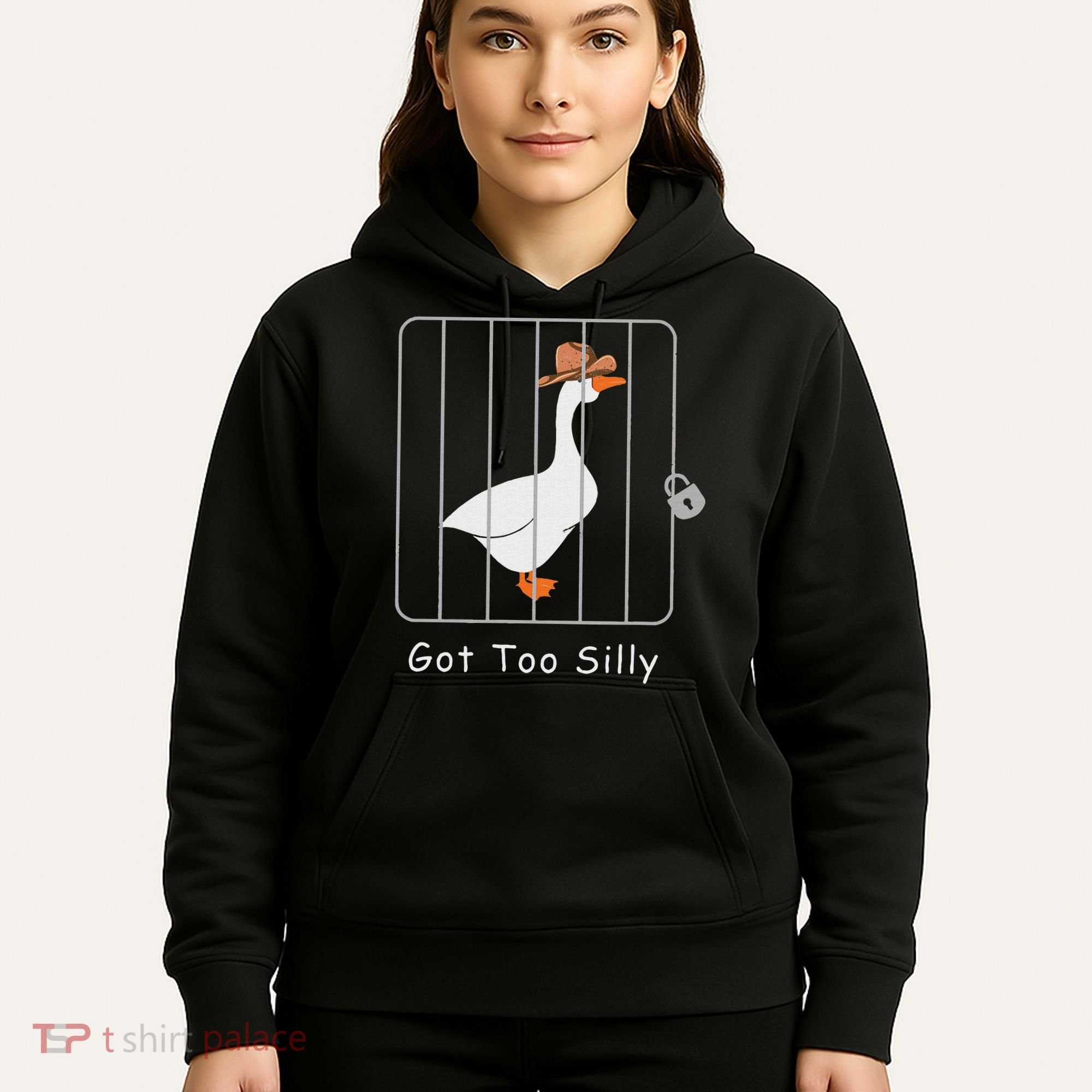 Funny Silly Goose Lover Mugshot Meme Got Too Silly Hoodie