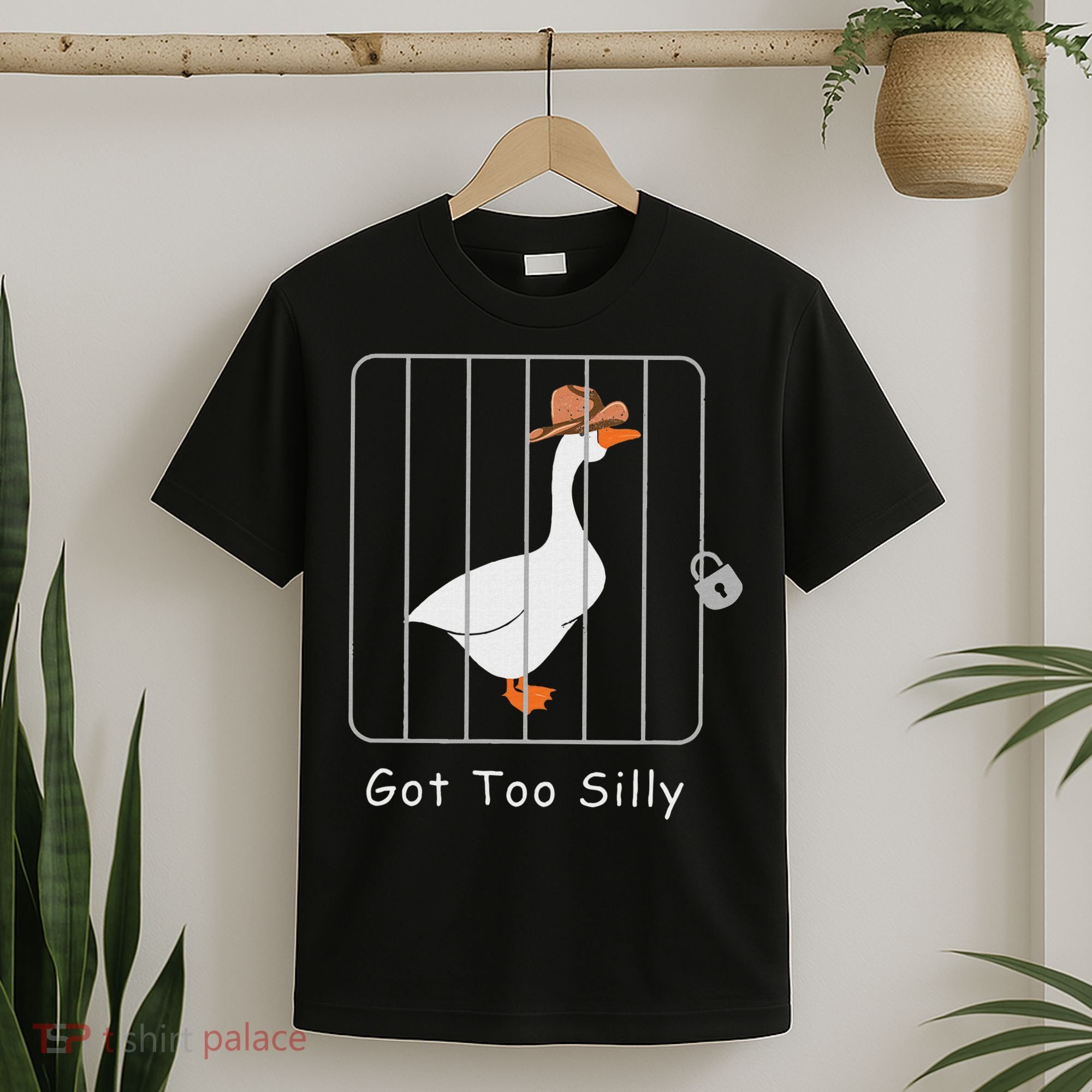 Funny Silly Goose Lover Mugshot Meme Got Too Silly T-Shirt