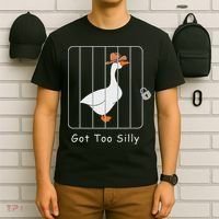 Funny Silly Goose Lover Mugshot Meme Got Too Silly T-Shirt thumb 6