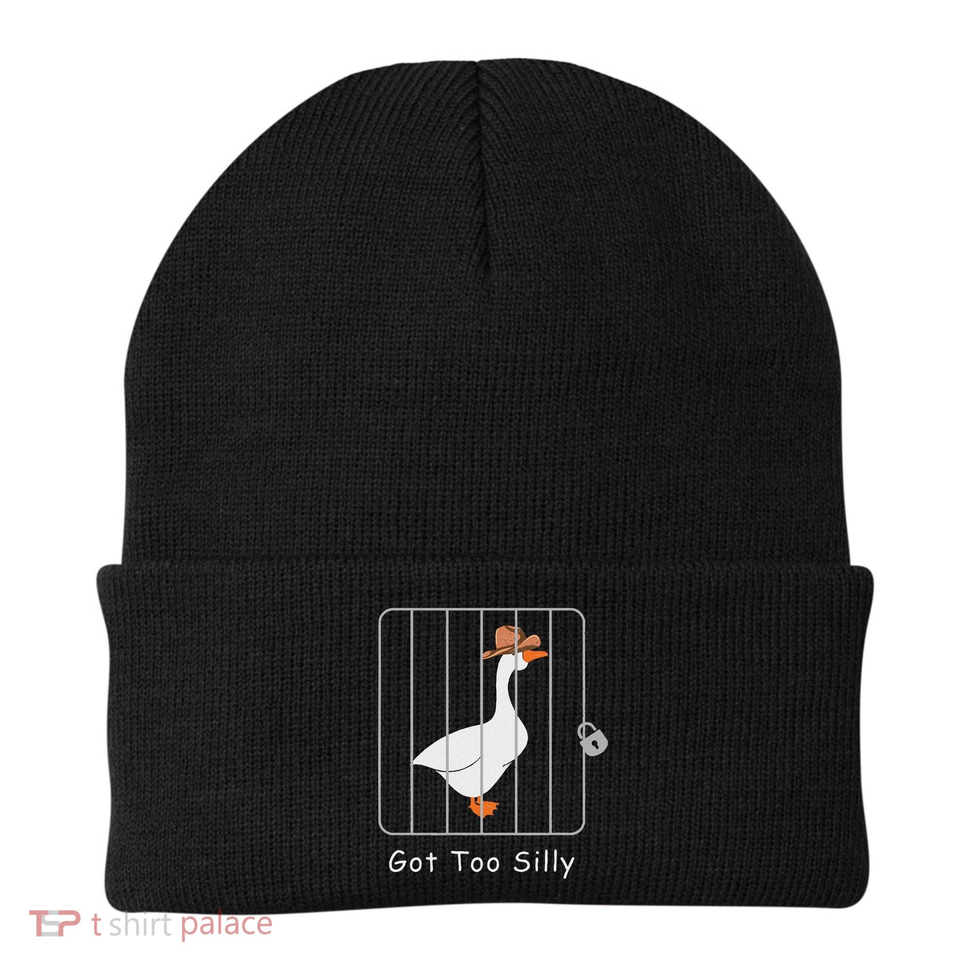 Funny Silly Goose Lover Mugshot Meme Got Too Silly Beanie