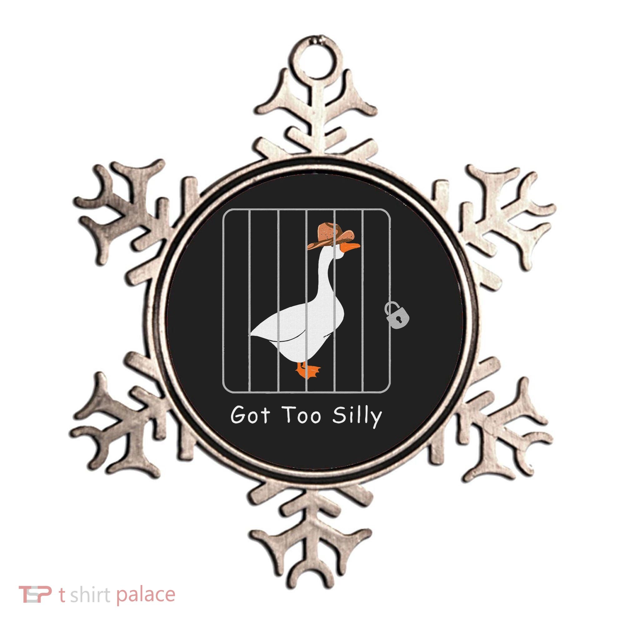 Funny Silly Goose Lover Mugshot Meme Got Too Silly Ornament