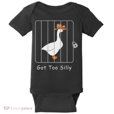 Funny Silly Goose Lover Mugshot Meme Got Too Silly Baby Bodysuit
