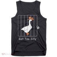 Funny Silly Goose Lover Mugshot Meme Got Too Silly Tank Top thumb 0