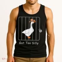 Funny Silly Goose Lover Mugshot Meme Got Too Silly Tank Top thumb 3