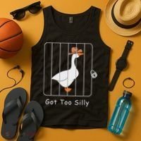 Funny Silly Goose Lover Mugshot Meme Got Too Silly Tank Top thumb 4