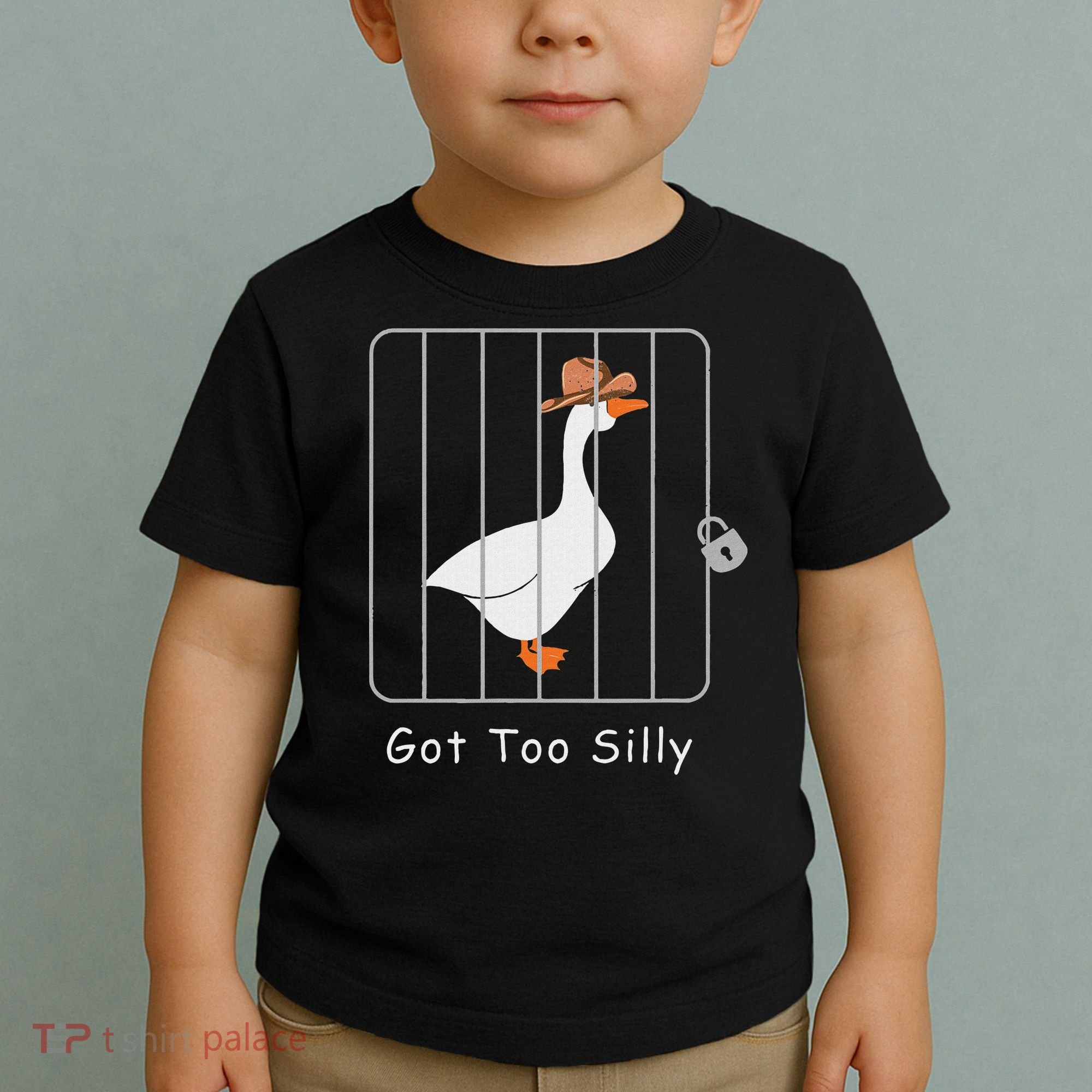 Funny Silly Goose Lover Mugshot Meme Got Too Silly Toddler T-Shirt