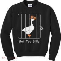 Funny Silly Goose Lover Mugshot Meme Got Too Silly Kids Sweatshirt thumb 0