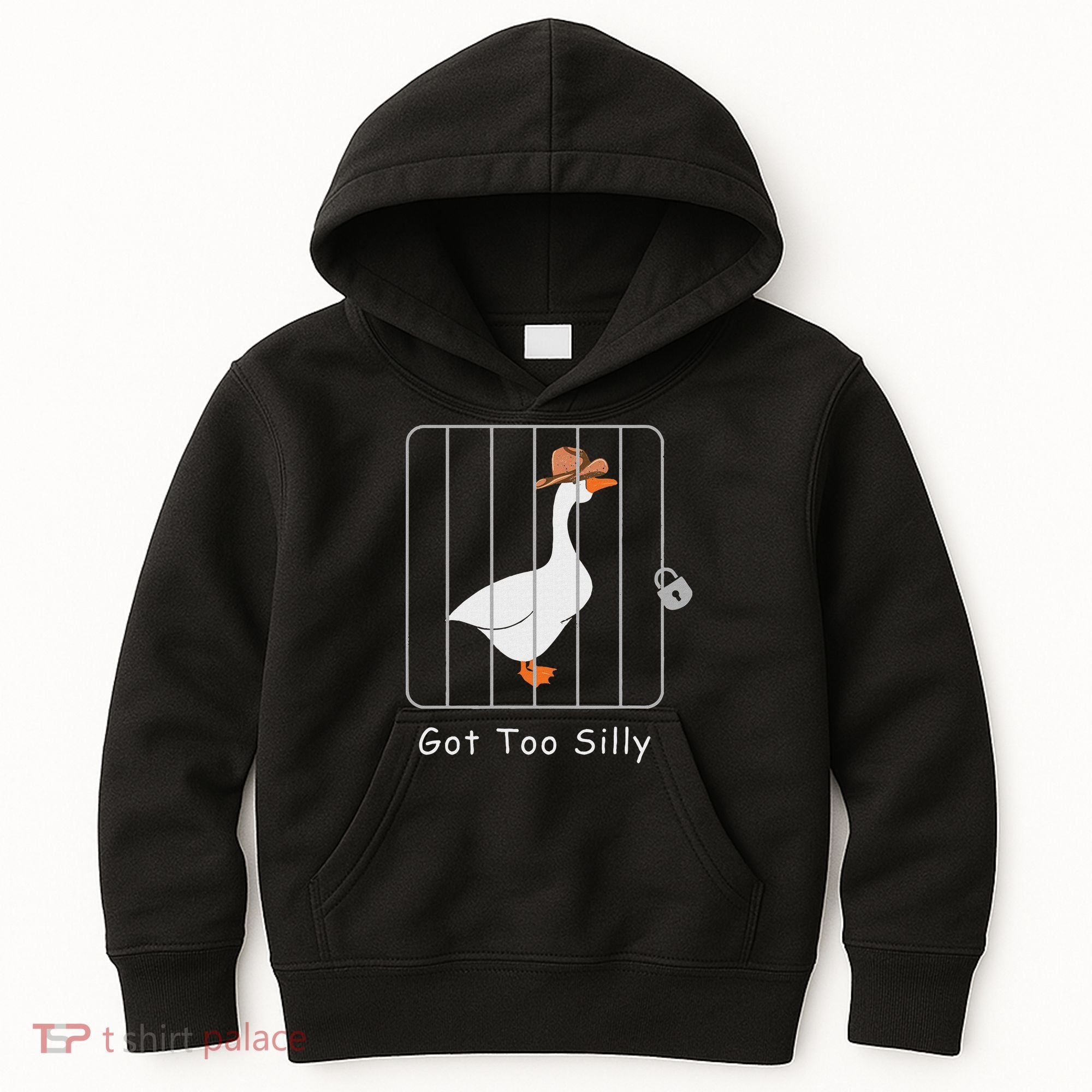 Funny Silly Goose Lover Mugshot Meme Got Too Silly Kids Hoodie