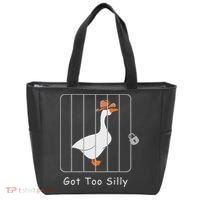 Funny Silly Goose Lover Mugshot Meme Got Too Silly Tote Bag thumb 0