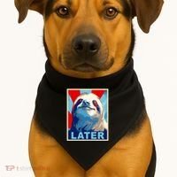 Funny Sloth Gifts Sloth USA-Made Doggie Bandana thumb 1
