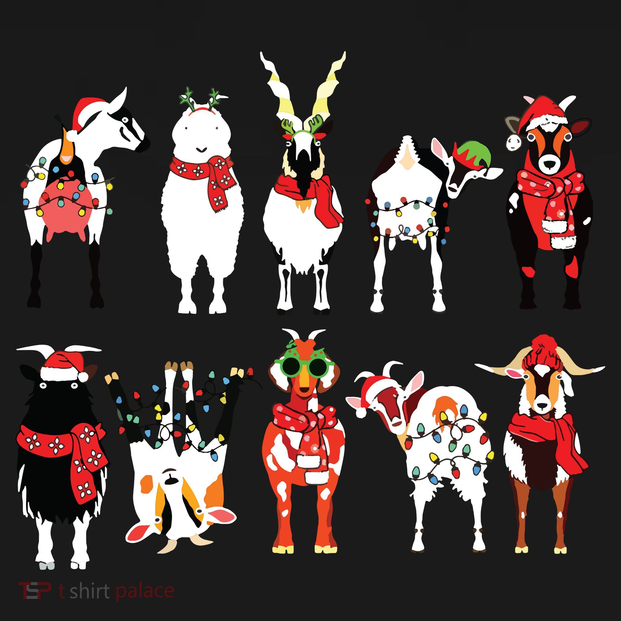 Funny Santa Goats Christmas Farmer Goat Lover Farming Hoodie