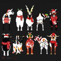 Funny Santa Goats Christmas Farmer Goat Lover Farming Polo thumb 3