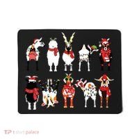 Funny Santa Goats Christmas Farmer Goat Lover Farming Mousepad thumb 0