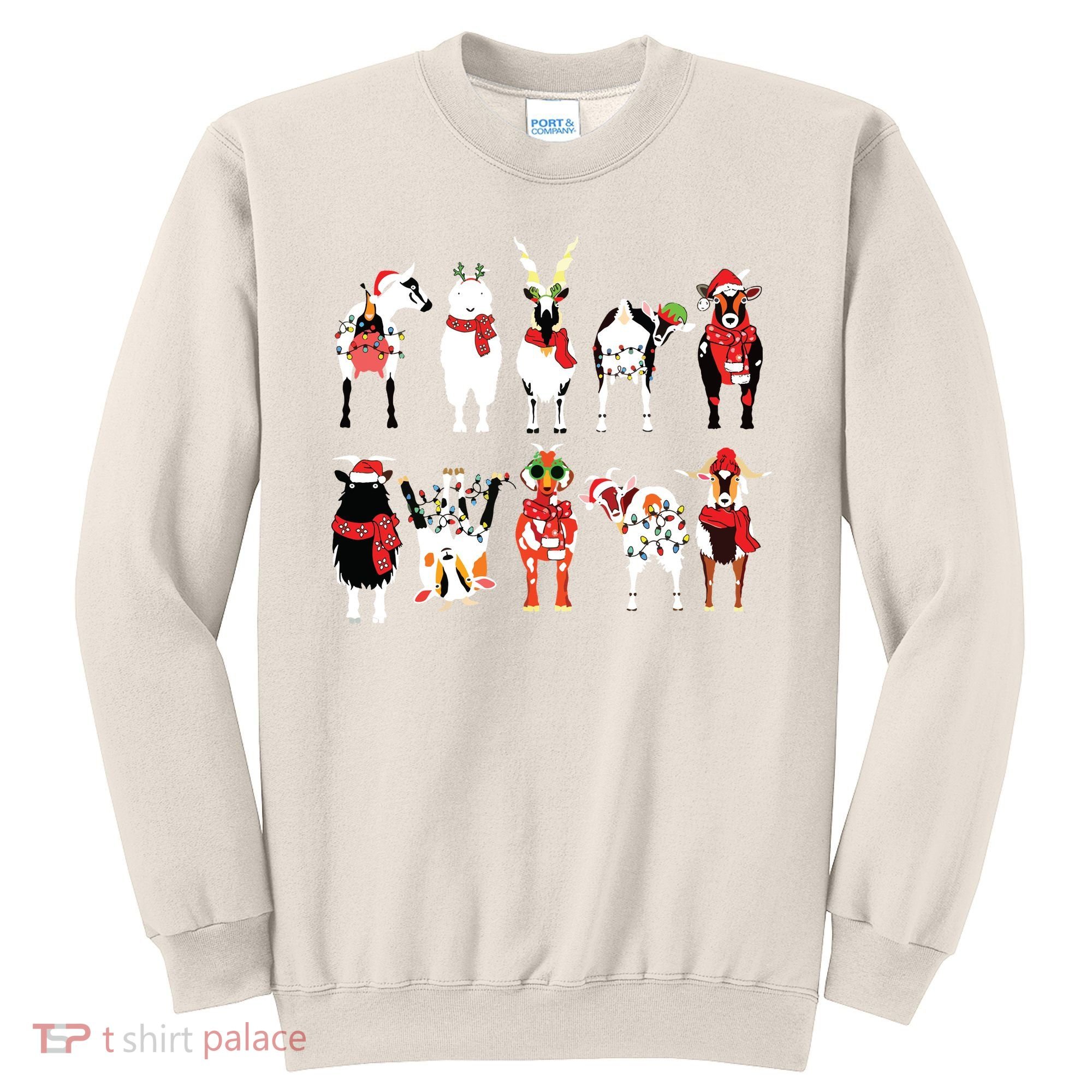 Funny Santa Goats Christmas Farmer Goat Lover Farming Sweatshirt