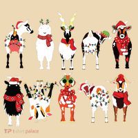 Funny Santa Goats Christmas Farmer Goat Lover Farming Sweatshirt thumb 2