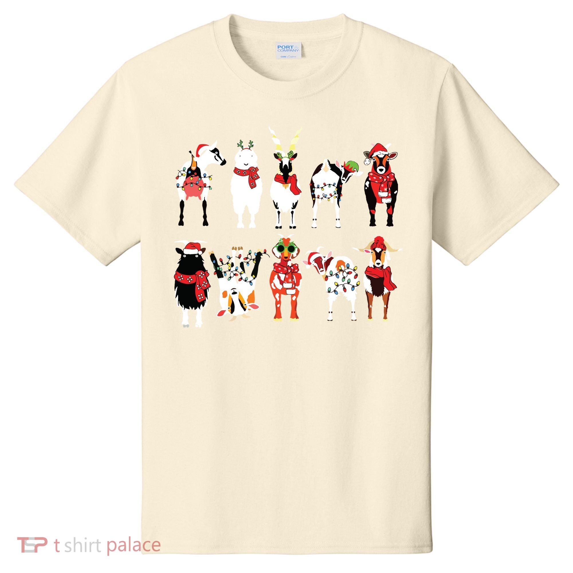 Funny Santa Goats Christmas Farmer Goat Lover Farming T-Shirt