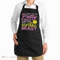 Funny Softball Girl With Pretty Face Apron thumb 2