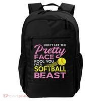 Funny Softball Girl With Pretty Face Backpack thumb 0