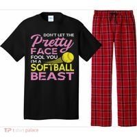 Funny Softball Girl With Pretty Face Pajama Set thumb 0