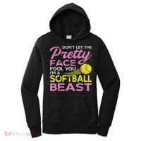 Funny Softball Girl With Pretty Face Women's Hoodie thumb 0