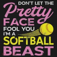 Funny Softball Girl With Pretty Face Baby Bodysuit thumb 2