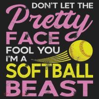 Funny Softball Girl With Pretty Face Hat thumb 2