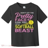 Funny Softball Girl With Pretty Face Toddler T-Shirt thumb 0
