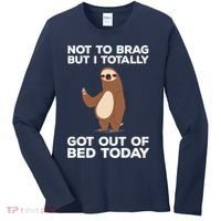 Funny Sloth - Got Out Of Bed Today Women's Long Sleeve Shirt thumb 0