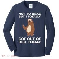 Funny Sloth - Got Out Of Bed Today Kids Long Sleeve Shirt thumb 0