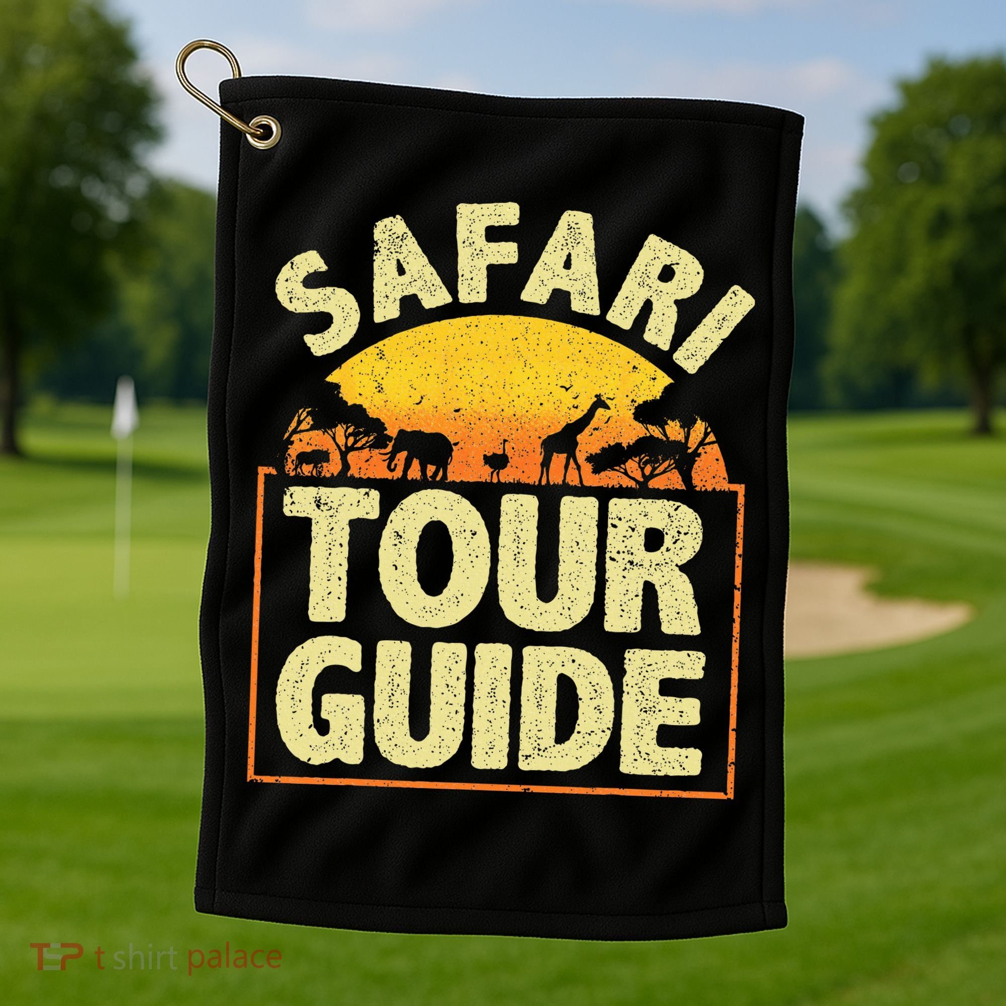 Funny Safari Guide Zoo Safari Golf Towel