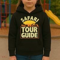 Funny Safari Guide Zoo Safari Kids Hoodie thumb 3