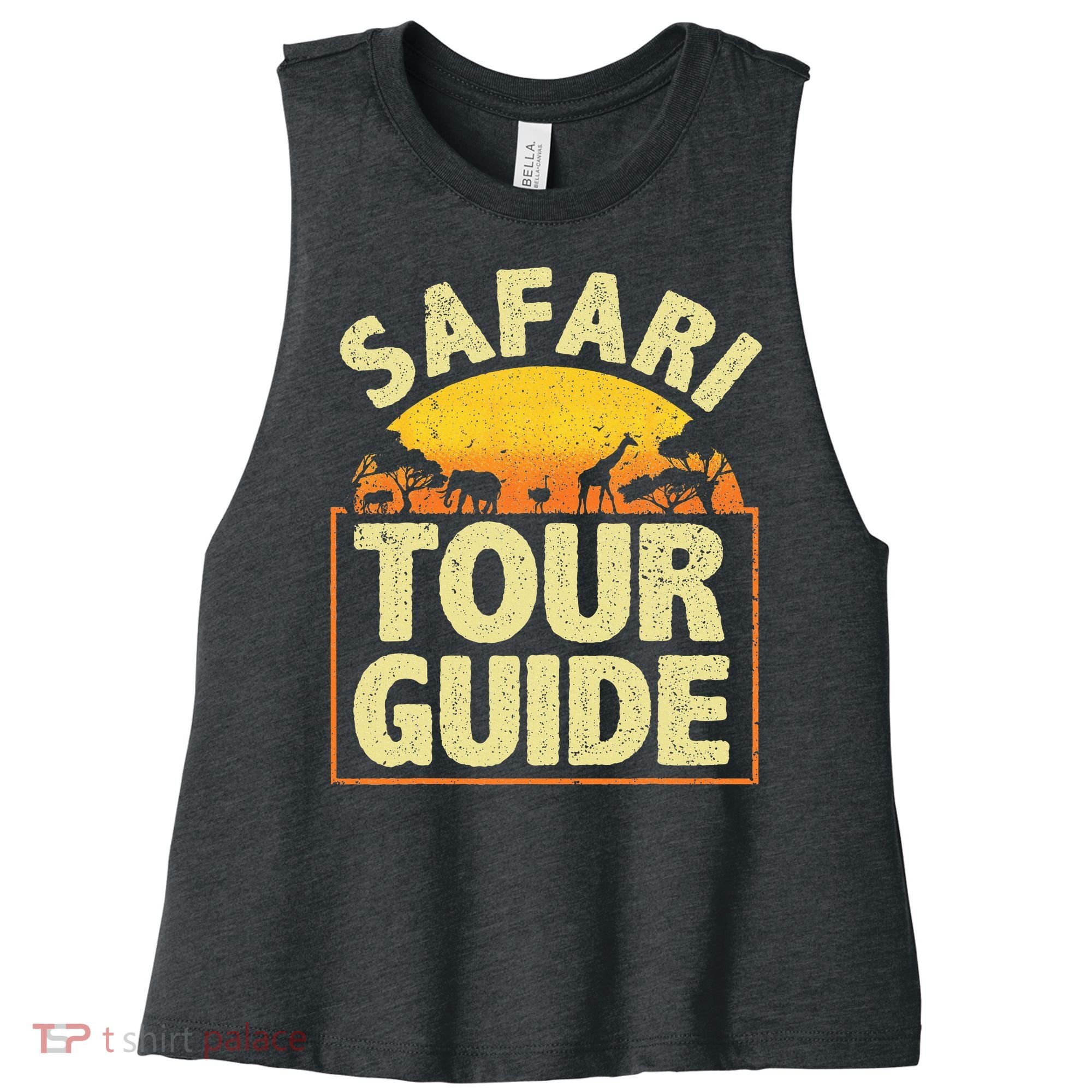 Funny Safari Guide Zoo Safari Women's Racerback Cropped Tank
