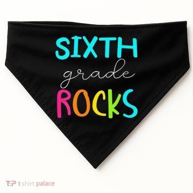 Funny Sixth Grade Rocks Team 6th Grade Teacher USA-Made Doggie Bandana