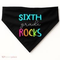 Funny Sixth Grade Rocks Team 6th Grade Teacher USA-Made Doggie Bandana thumb 0