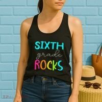 Funny Sixth Grade Rocks Team 6th Grade Teacher Women's Tank Top thumb 2