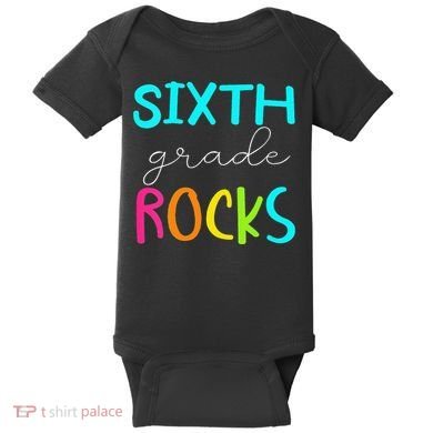 Funny Sixth Grade Rocks Team 6th Grade Teacher Baby Bodysuit