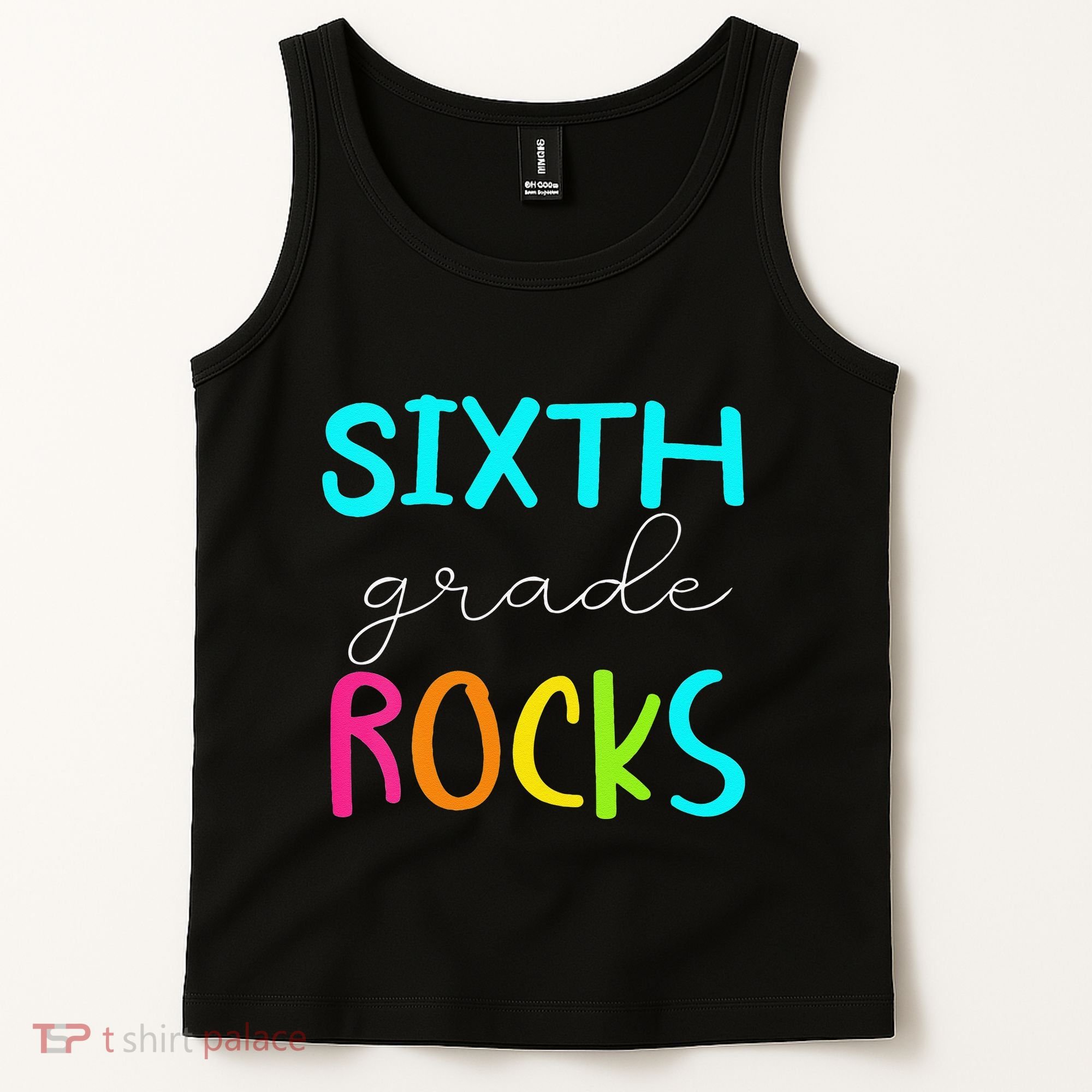 Funny Sixth Grade Rocks Team 6th Grade Teacher Tank Top