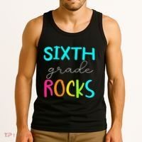 Funny Sixth Grade Rocks Team 6th Grade Teacher Tank Top thumb 3